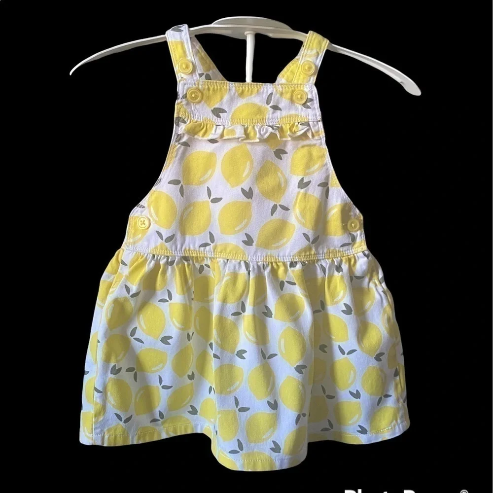CARTERS JUST ONE YOU overall skirt with a lemon print, 18 months